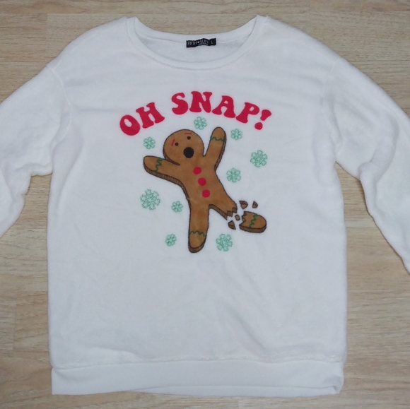 Oh Snap Gingerbread Man Ugly Christmas Sweater Size Large - Picture 7 of 7